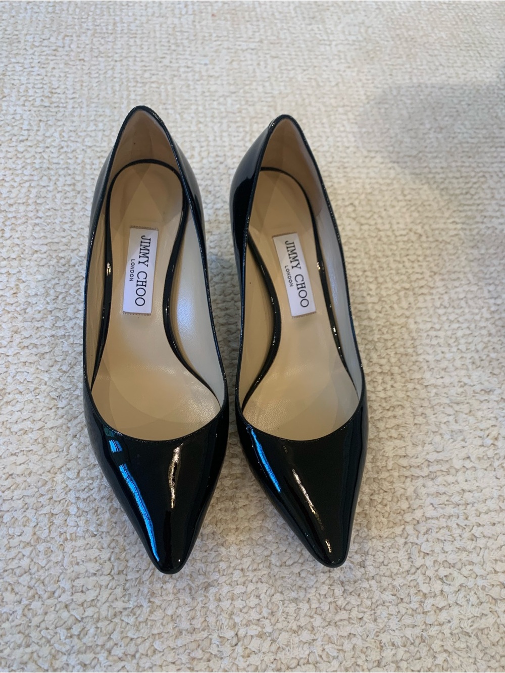 Jimmy Choo Romy 60 Black Patent Pointed-Toe Pumps 39